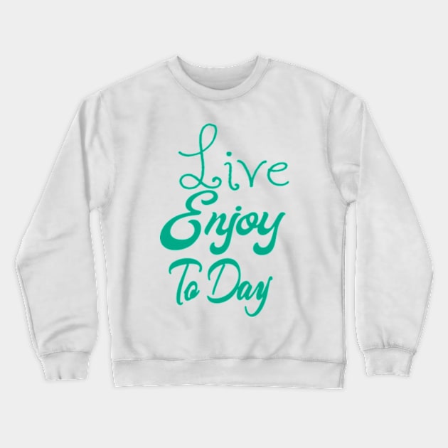 Green Enjoy Crewneck Sweatshirt by Shop Ovov